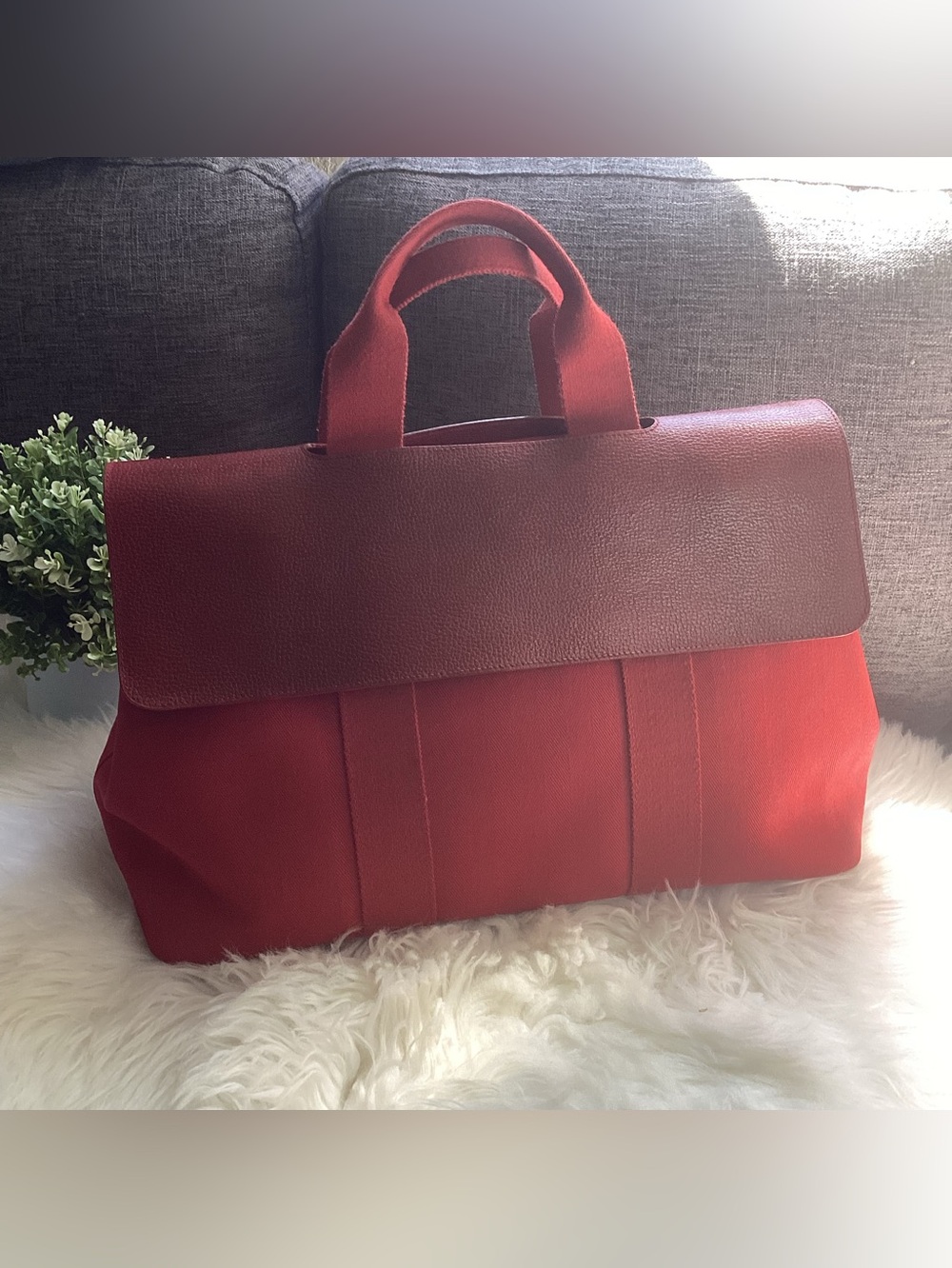 Hermès Hermes Valparaiso GM Tote bag -  Red